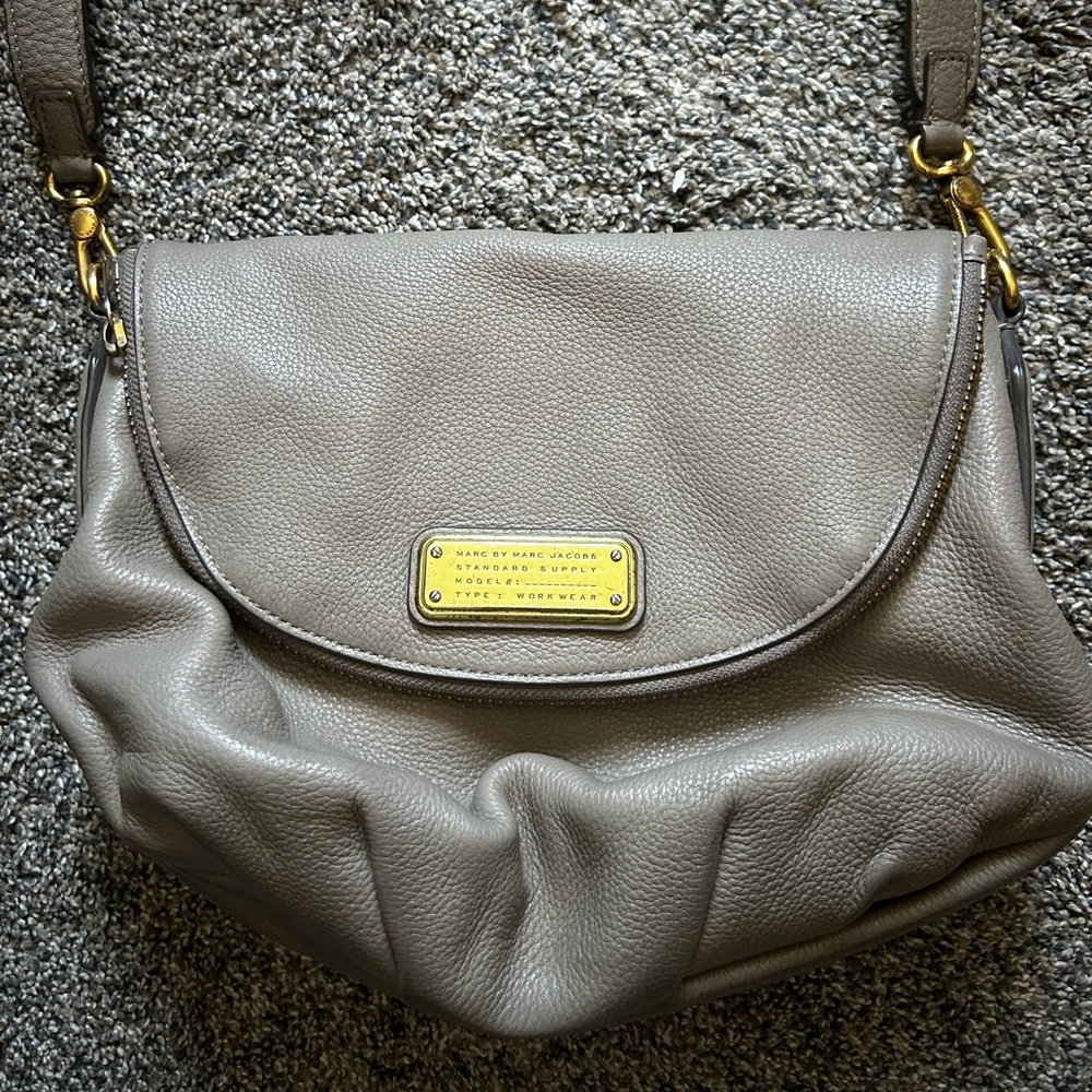 Marc Jacobs taupe crossbody purse